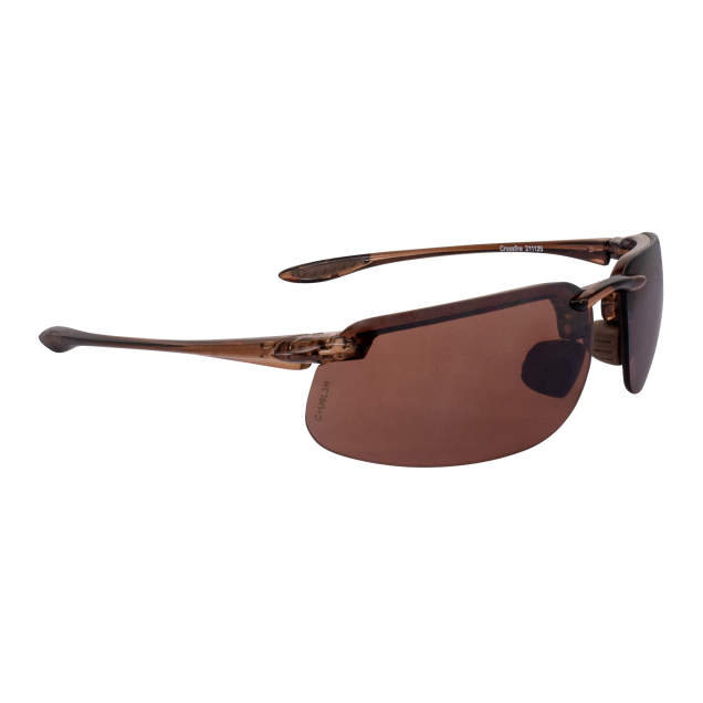 Crossfire ES4 Premium Safety Eyewear - Crystal Brown Frame - HD Brown Flash Mirror Lens