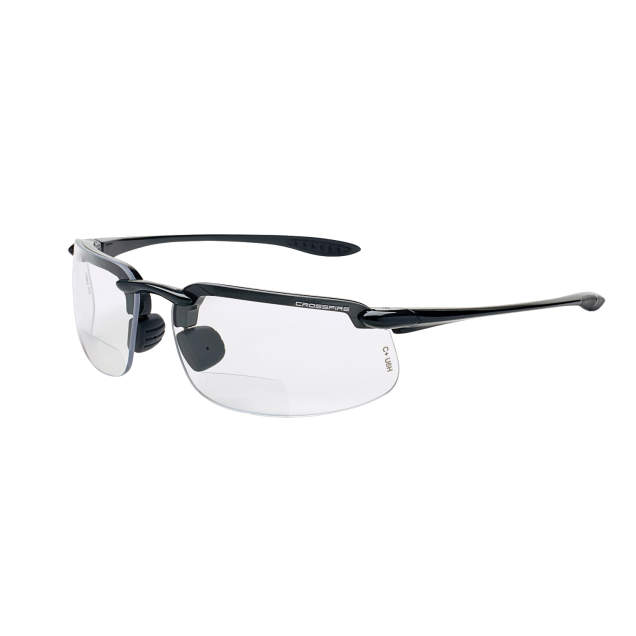 Crossfire ES4 Magnifier Safety Eyewear - Pearl Gray Frame - Clear Lens - 2.0 Diopter