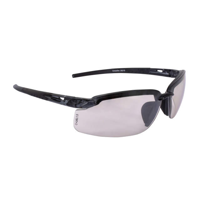 Crossfire ES5 Premium Safety Eyewear - Matte Black Frame - Indoor/Outdoor Lens