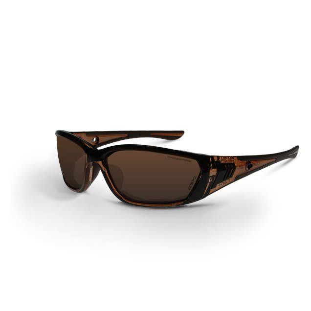 Crossfire 710 Foam Lined Safety Eyewear - Crystal Brown Frame - Brown Anti-Fog Lens
