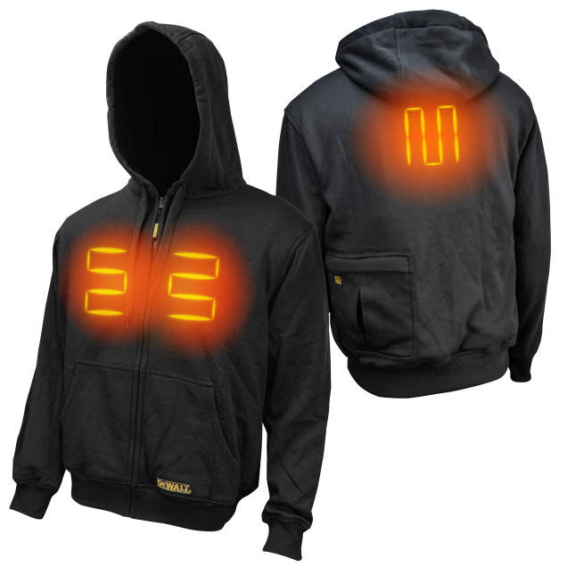DEWALT Men's Heated Hoodie Sweatshirt with Battery - Black - Size M
