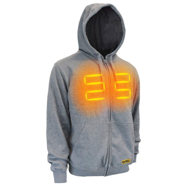 DEWALT DCHJ080 Men's Heated French Terry Cotton Hoodie without Battery - Gray - Size M