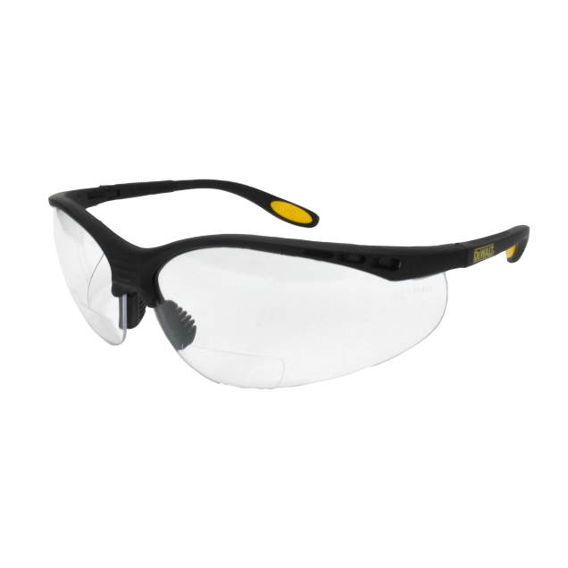 DEWALT DPG59 Reinforcer RX™ Magnifier Safety Eyewear - Black Frame - Clear Lens - 1.0 Diopter
