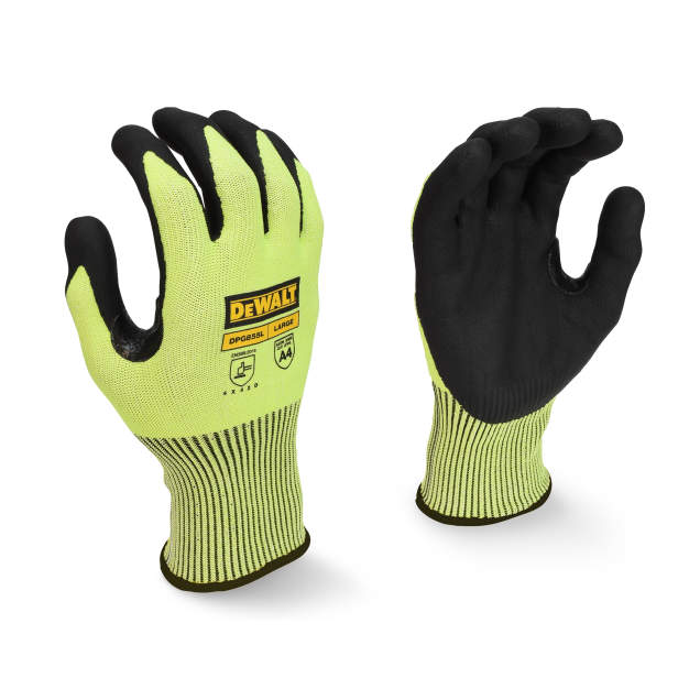 DEWALT DPG855 Hi-Vis Foam Nitrile A4 Cut Glove - Size XL