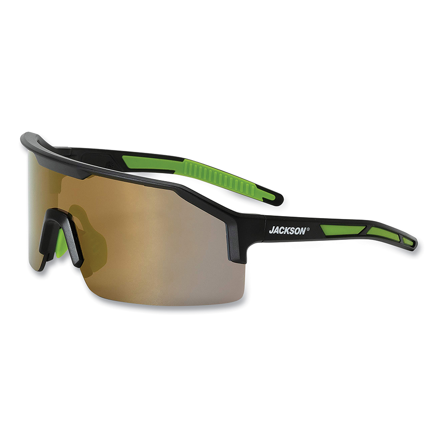 Jackson Safety SAFETY GLASSES - BLACK FRAME - GOLD MIRROR LENS