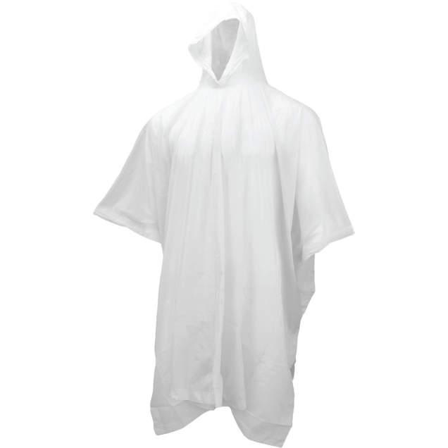 Neese 1005P .13 mm 40"" Economy Rain Poncho with Attached Hood - Clear - Universal Size