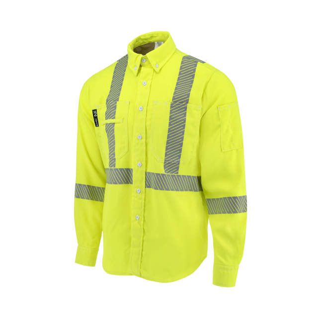 Neese VTS5VSH3 Tecasafe® One 5.7 oz Class 3 Vented FR Shirt - Fluorescent Yellow - Size 4X