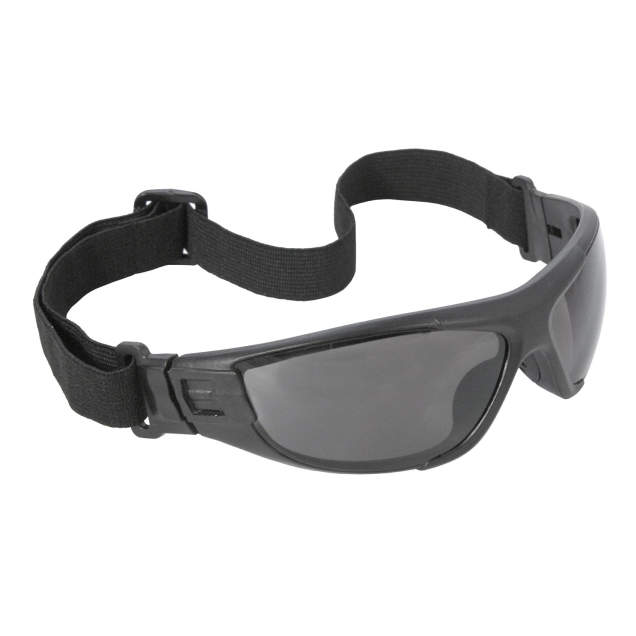 Radians Cuatro™ 4-in-1 Foam Lined Eyewear - Black Frame - Smoke Anti-Fog Lens