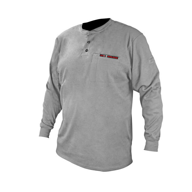 Radians FRS-002 VolCore® Long Sleeve Cotton Henley FR Shirt - Gray - Size S