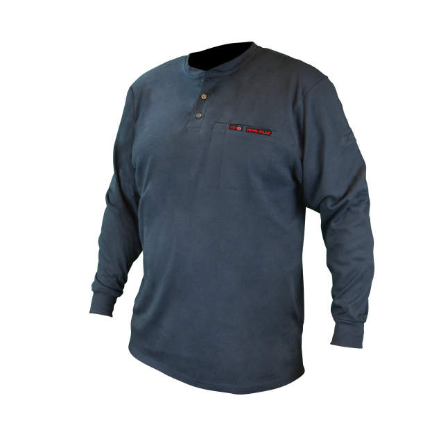 Radians FRS-002 VolCore® Long Sleeve Cotton Henley FR Shirt - Navy - Size 2X
