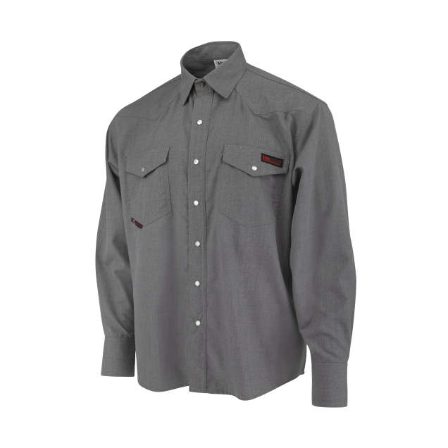 Radians FRS-004 VolCore® CAT 2 Vented Pearl Snap FR Shirt - Gray - Size 2X