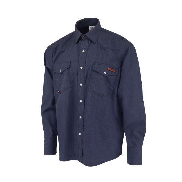 Radians FRS-004 VolCore® CAT 2 Vented Pearl Snap FR Shirt - Navy - Size 2X