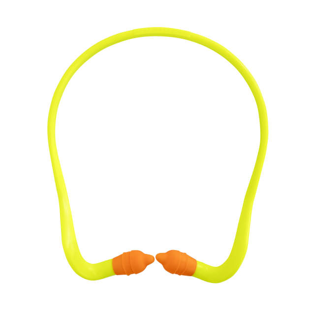 Radians Rad-Band™ 2 Banded Earplugs - Yellow Band / Orange Pods