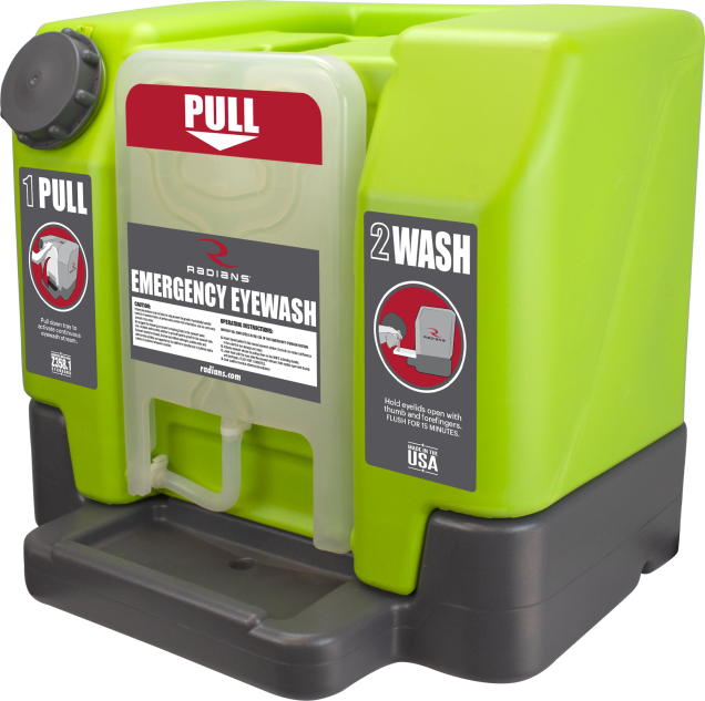 Radians 12 Gallon Emergency Eyewash Station - English