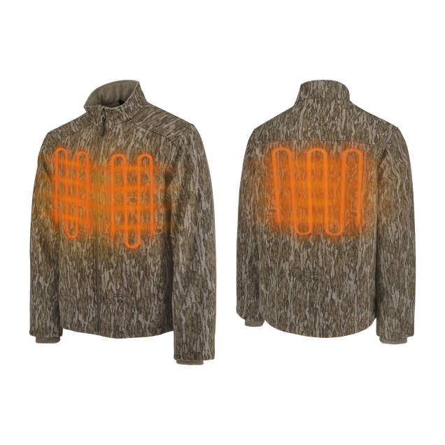 Radians RHG-J100 Men's Soft Shell Heated Jacket Kit with Battery - Mossy Oak Camo - Size S