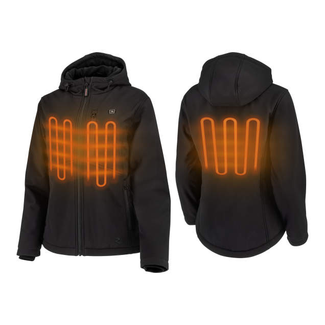 Radians RHG-J101 Women's Soft Shell Heated Jacket Kit with Battery - Black - Size 2X
