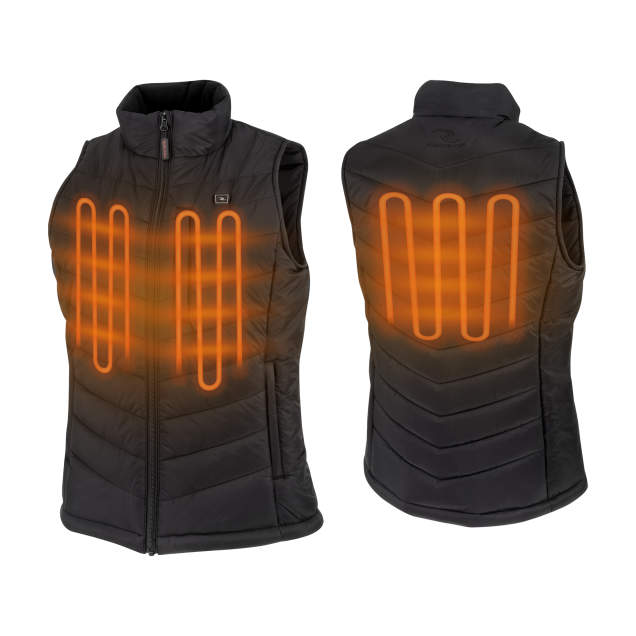 Radians RHG-V201 Women's Heated Puffer Vest Kit with Battery - Black - Size XL