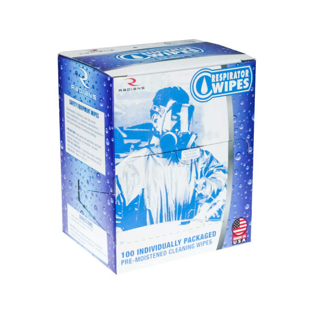 Radians RW-100 Respirator Wipes with 70% Isopropyl Alcohol - 100 Count