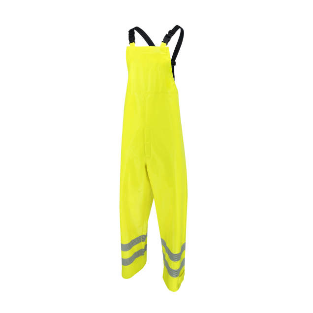 Radians RW08B Class E Self-Extinguishing Rain Bib with Safety Fly - Lime - Size 3X