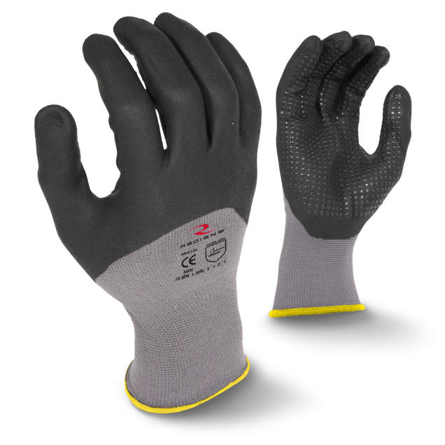 Radians RWG12 3/4 Foam Dipped Dotted Nitrile Glove - Size M