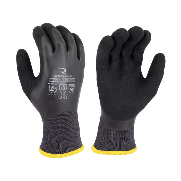 Radians RWG28 Cut Protection Level A2 Dipped Waterproof Winter Gripper Glove - Size XL