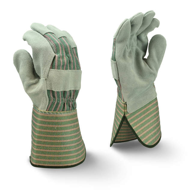 Radians RWG3300G Select Shoulder Gray Split Cowhide Leather Glove with Gauntlet Cuff - Size L