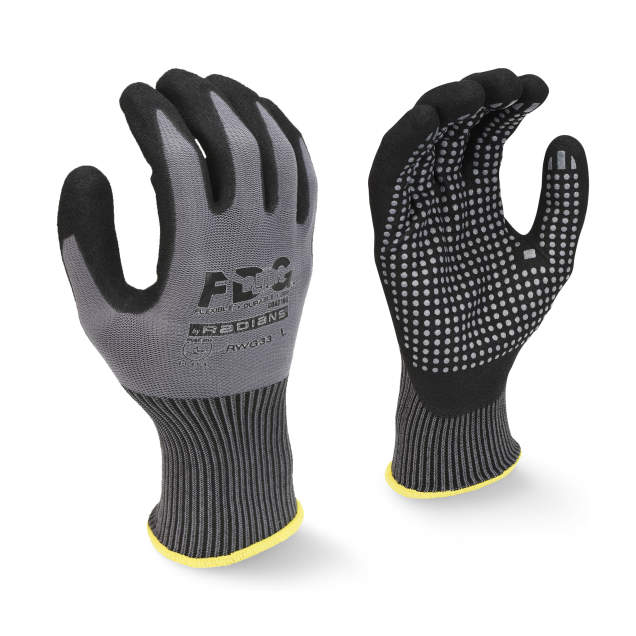 Radians RWG33 FDG Palm Coating with Nitrile Dots Work Glove - Size L