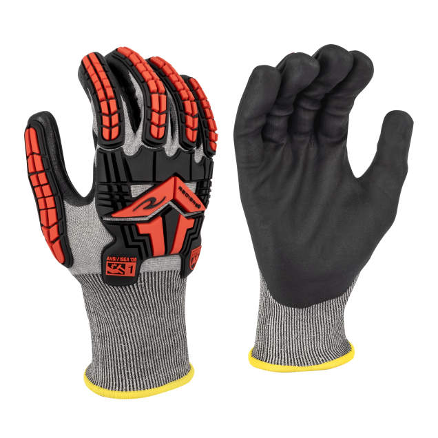 Radians RWG581 Cut Level A8 Foam Nitrile Coated Glove with TPR Impact Protection - Size S