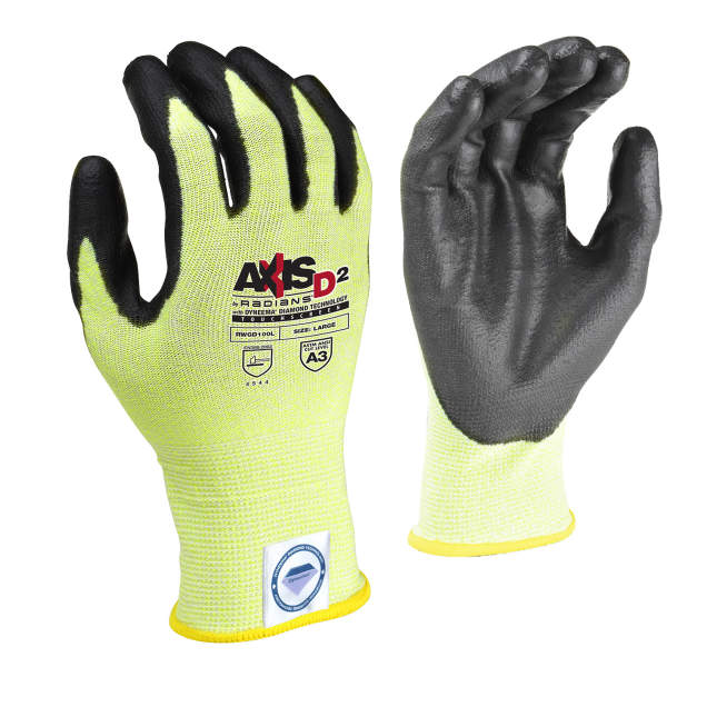 Radians RWGD100 AXIS D2™ Dyneema® Cut Protection Level A3 Touchscreen Glove - Size XL