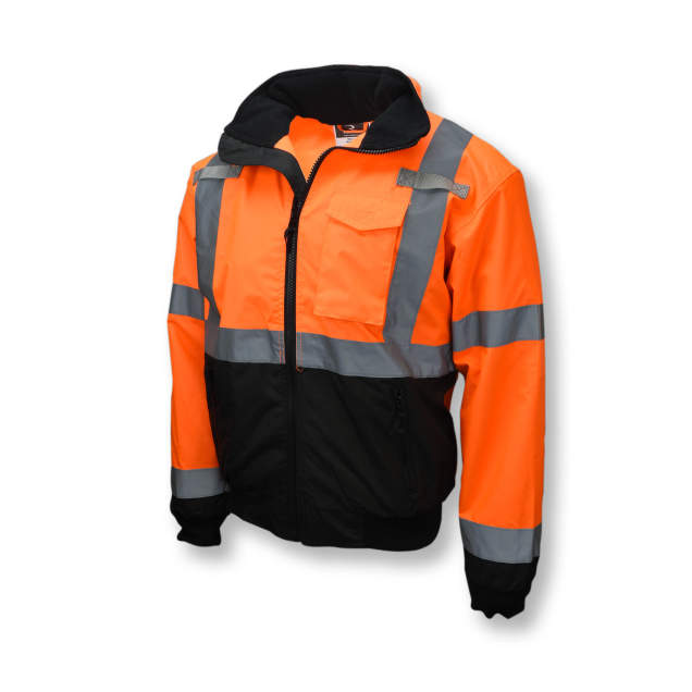 Radians SJ110B Class 3 Two-in-One High Visibility Bomber Safety Jacket - Orange/Black Bottom - Size 2X