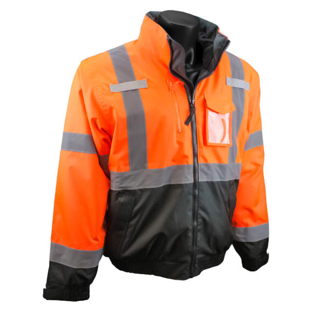 Radians SJ210B Three-in-One Deluxe High Visibility Bomber Jacket - Orange/Black Bottom - Size 3X