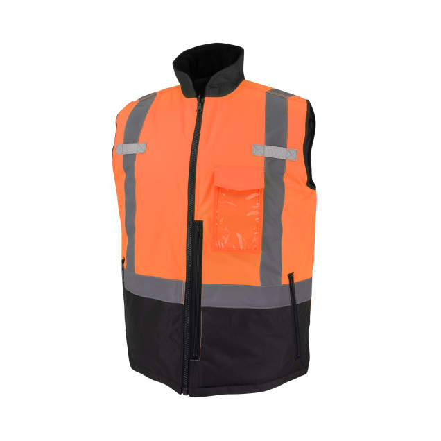Radians SJV41B Class 2 Hi-Vis Reversible Insulated Vest - Orange / Black - Size 3X
