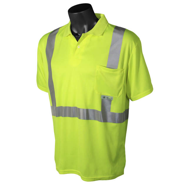 Radians ST12 Class 2 High Visibility Safety Short Sleeve Polo Shirt - Green - Size M