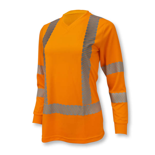 Radians ST21 Class 3 High Visibility Women's Long Sleeve T-Shirt with Max-Dri™ - Orange - Size 3X