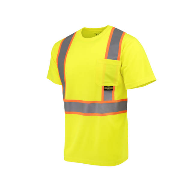 Radians ST41-2 Class 2 Mesh Short Sleeve T-Shirt with Contrast Trim - Green - Size M