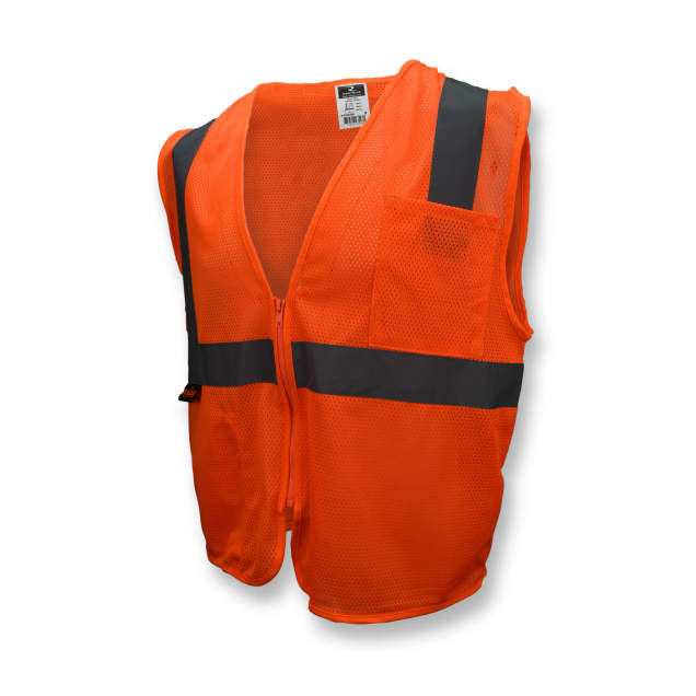 Radians SV2Z Economy Type R Class 2 Mesh Safety Vest with Zipper - Orange - Size M