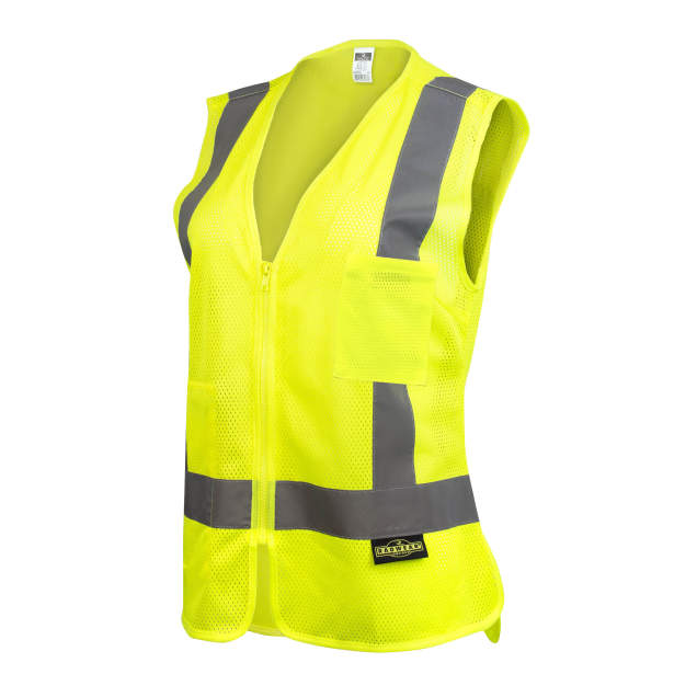 Radians SV2ZW Women's Economy 2 Pocket Vest - Hi-Vis Green - Size L