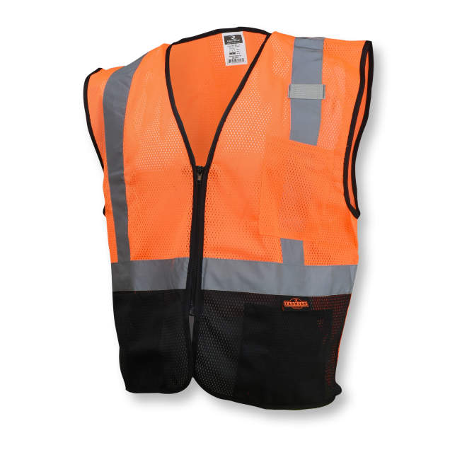 Radians SV3B Black Bottom Economy Mesh Safety Vest - Orange/Black Bottom - Size M