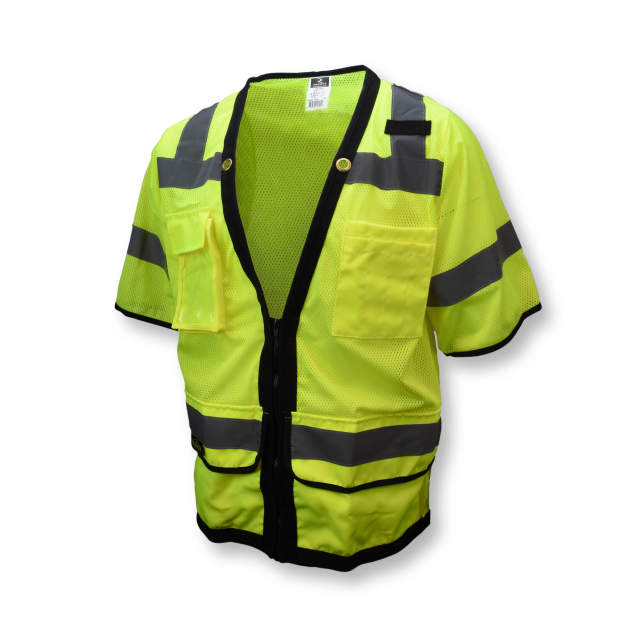 Radians SV59Z-3 Type R Class 3 Heavy Duty Mesh Surveyor Safety Vest with Zipper - Green - Size S