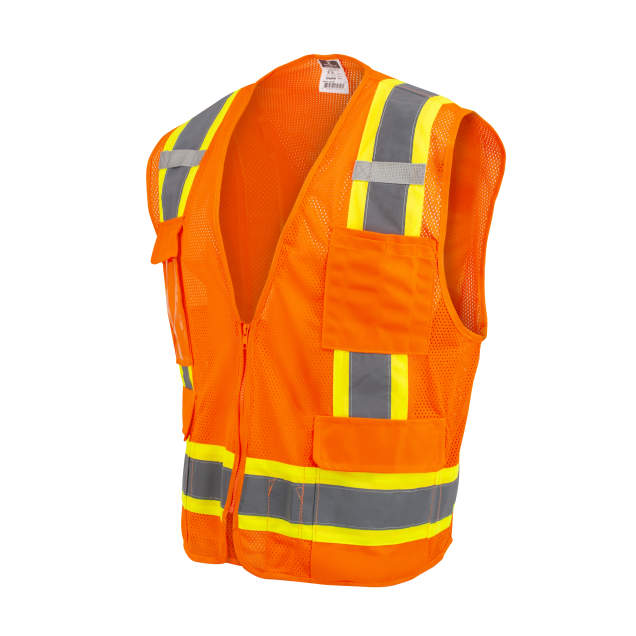 Radians SV6 Two Tone Surveyor Type R Class 2 Mesh Safety Vest - Orange - Size M