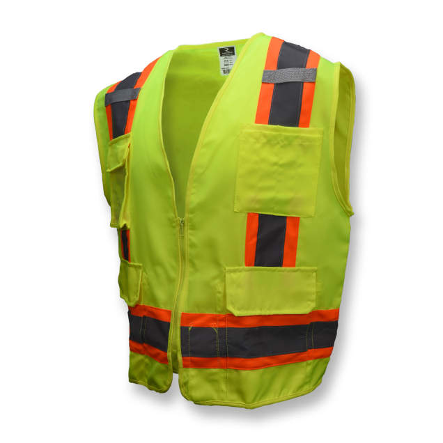 Radians SV62 Type R Class 2 Surveyor Heavy Duty Solid Twill Safety Vest - Green - Size M