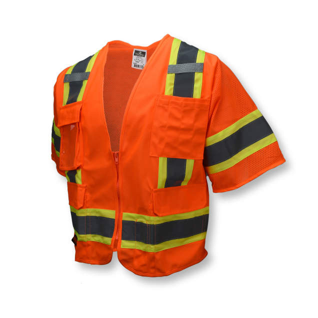 Radians SV63 Two Tone Surveyor Type R Class 3 Two Tone Safety Vest - Orange - Size L