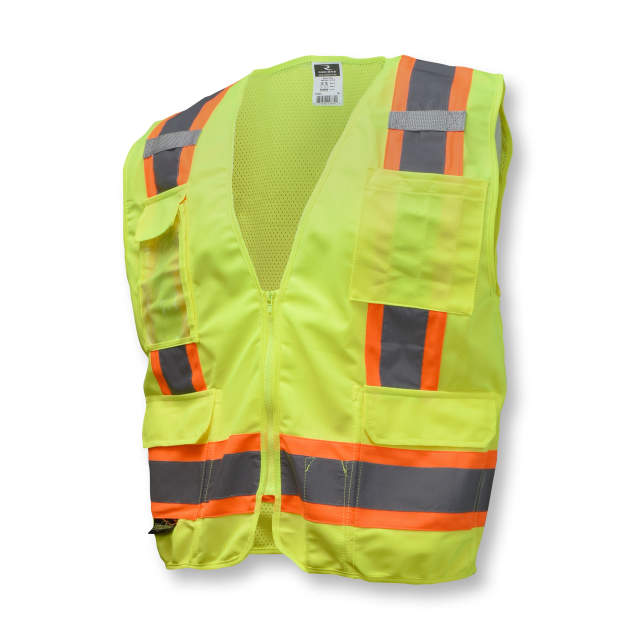 Radians SV6 Two Tone Surveyor Type R Class 2 Solid/Mesh Safety Vest - Green - Size 2X