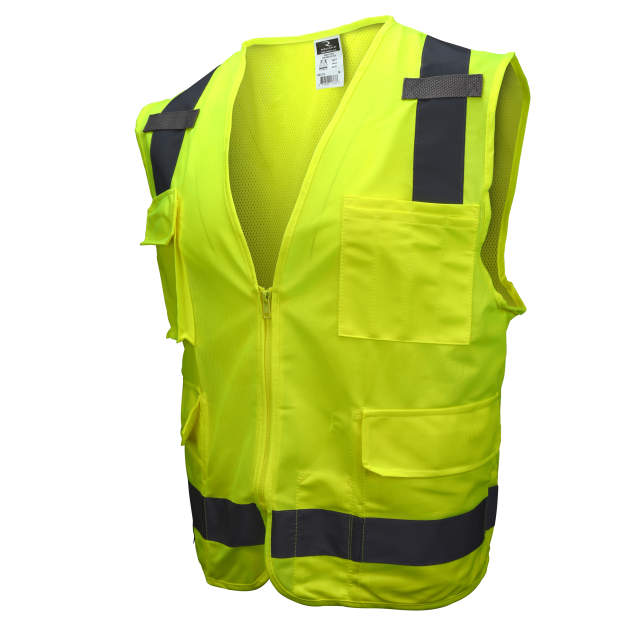 Radians SV7 Surveyor Type R Class 2 Solid/Mesh Safety Vest - Green - Size 2X
