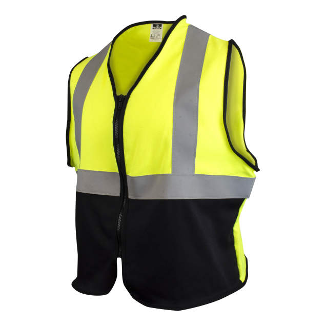 Radians SV92B-M2ZGSFR Solid 5.5 oz DH Cat 2 Class 2 Color Blocked FR Vest - Green - 3X