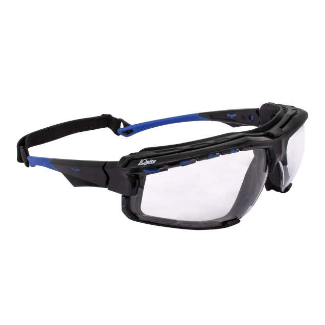 Radians Thraxus Elite™ - IQuity Safety Eyewear - Blue w/ Rubber Gasket - Clear IQ Lens