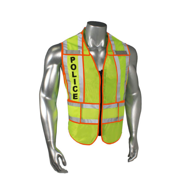 Radwear USA LHV-207-SPT Class 2 Breakaway Vest - Police - Orange Trim - Green - Size M-XL