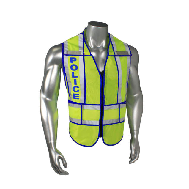 Radwear USA LHV-207-SPT Class 2 Breakaway Vest - Police - Blue Trim - Green - Size M-XL