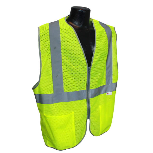 Radwear USA 5ANSI-PCZ Type R Class 2 Safety Vest - 3.5oz Poly Mesh - Green - Size S
